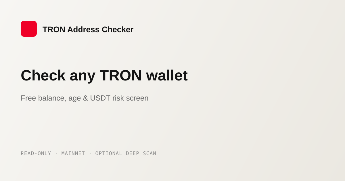 TRON USDT Checker preview